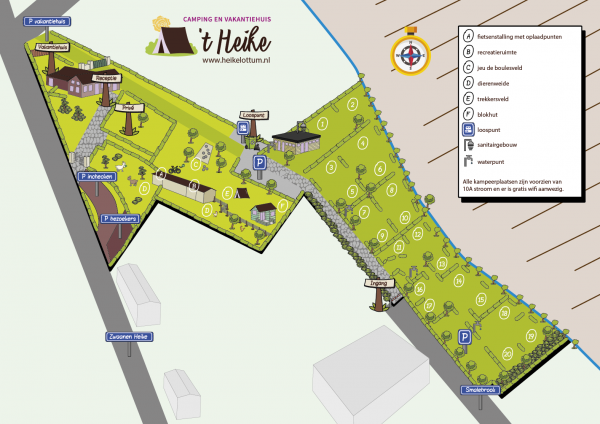 Plattegrond Camping t Heike